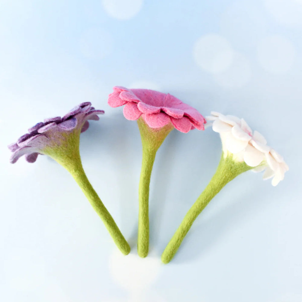 TARA TREASURES FELT PASTEL FLOWER SET OF 3