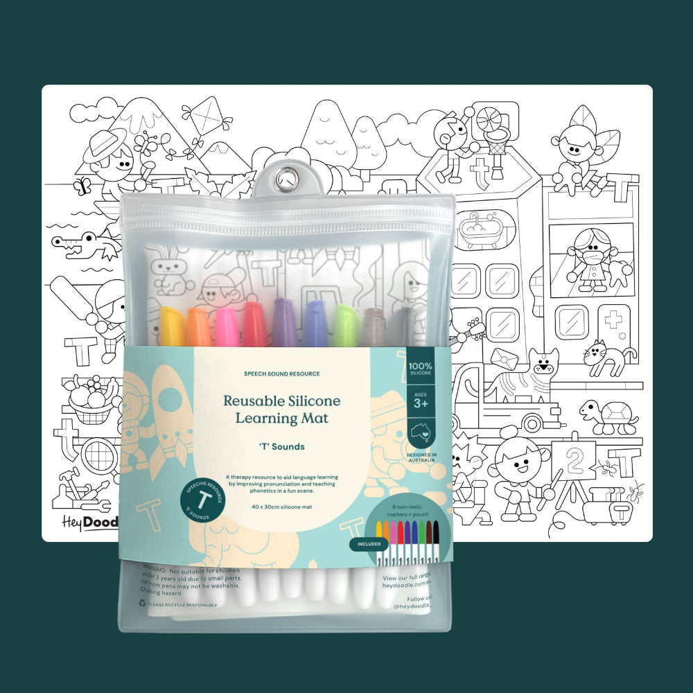 HEY DOODLE PLACEMAT T SOUNDS