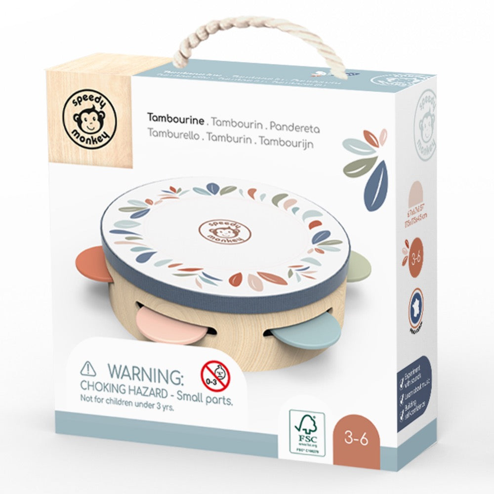SPEEDY MONKEY WOODEN TAMBOURINE
