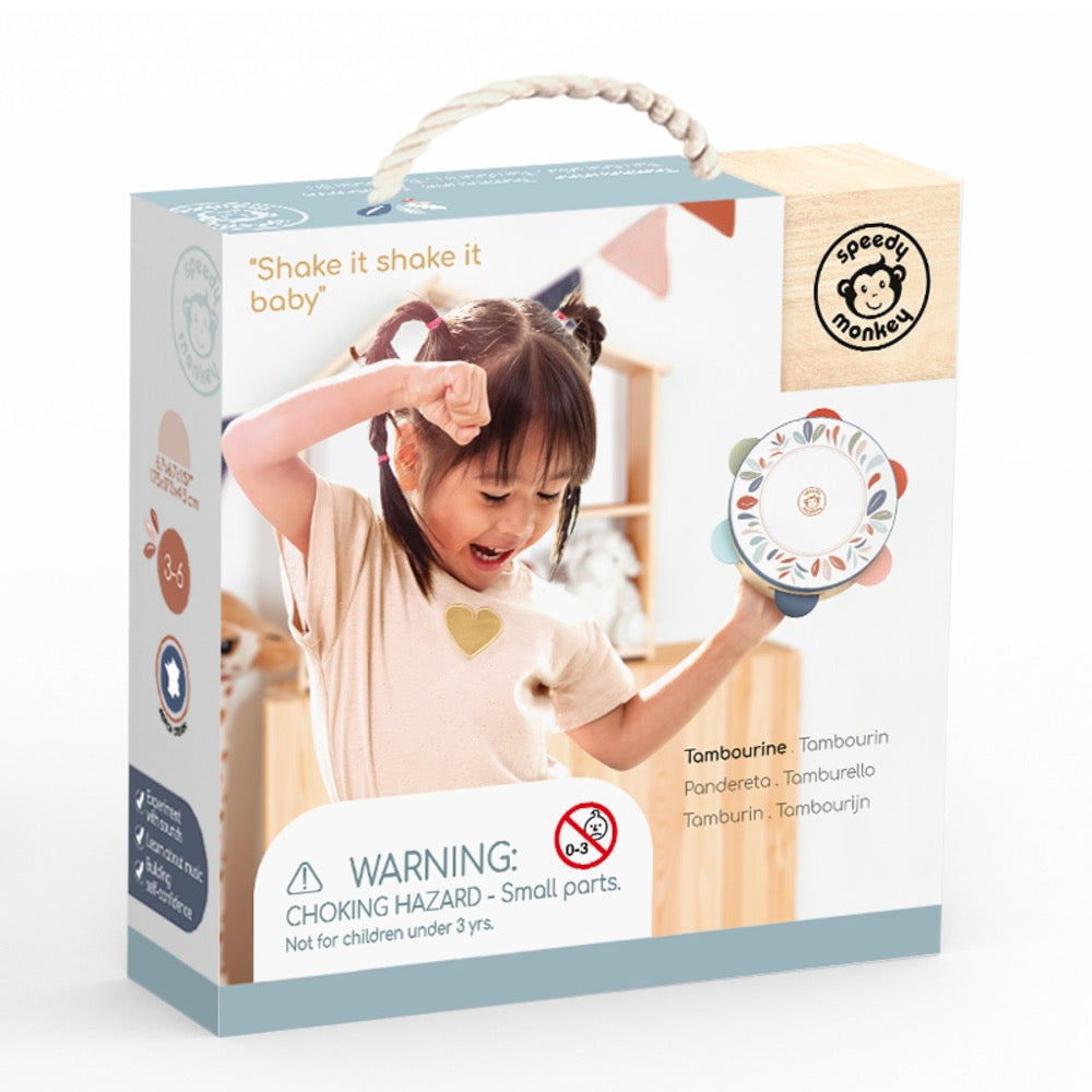 SPEEDY MONKEY WOODEN TAMBOURINE