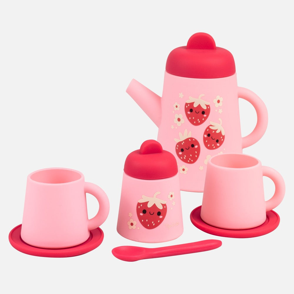 TIGER TRIBE STRAWBERRY PATCH SILICONE TEA SET