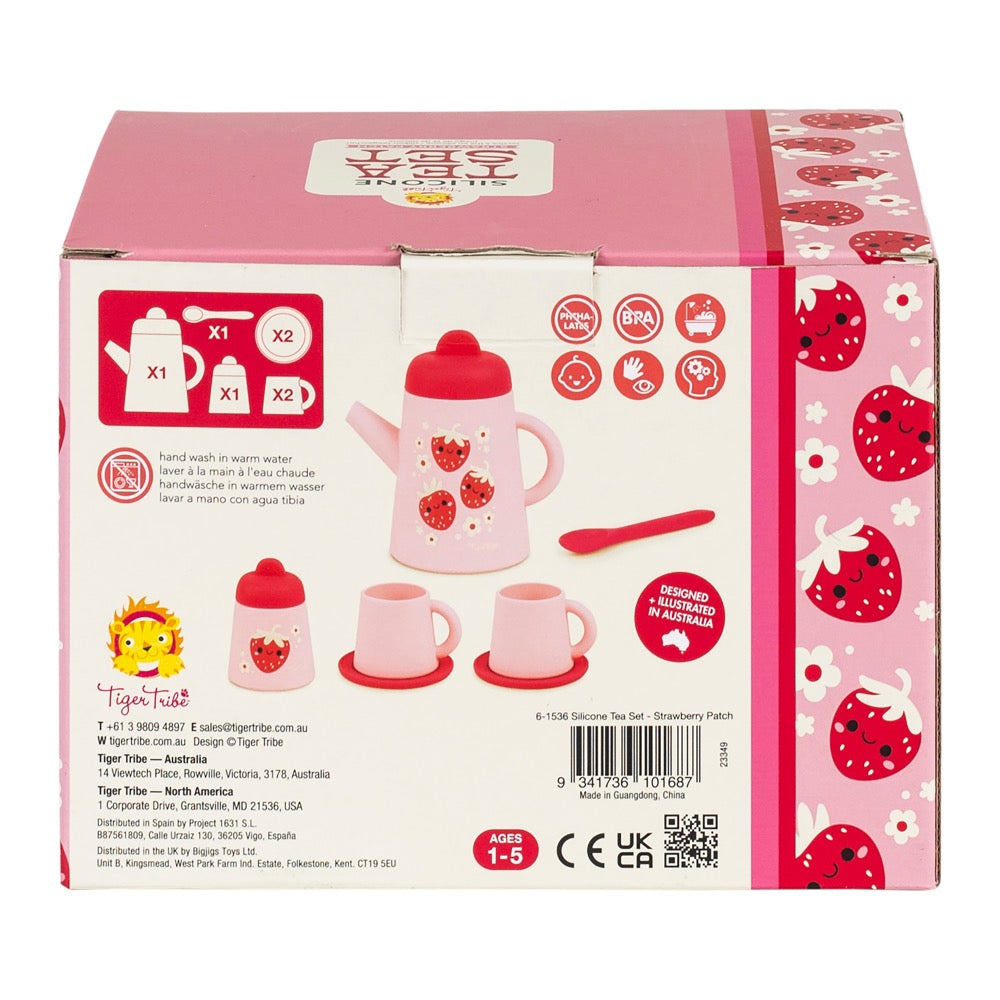 TIGER TRIBE STRAWBERRY PATCH SILICONE TEA SET
