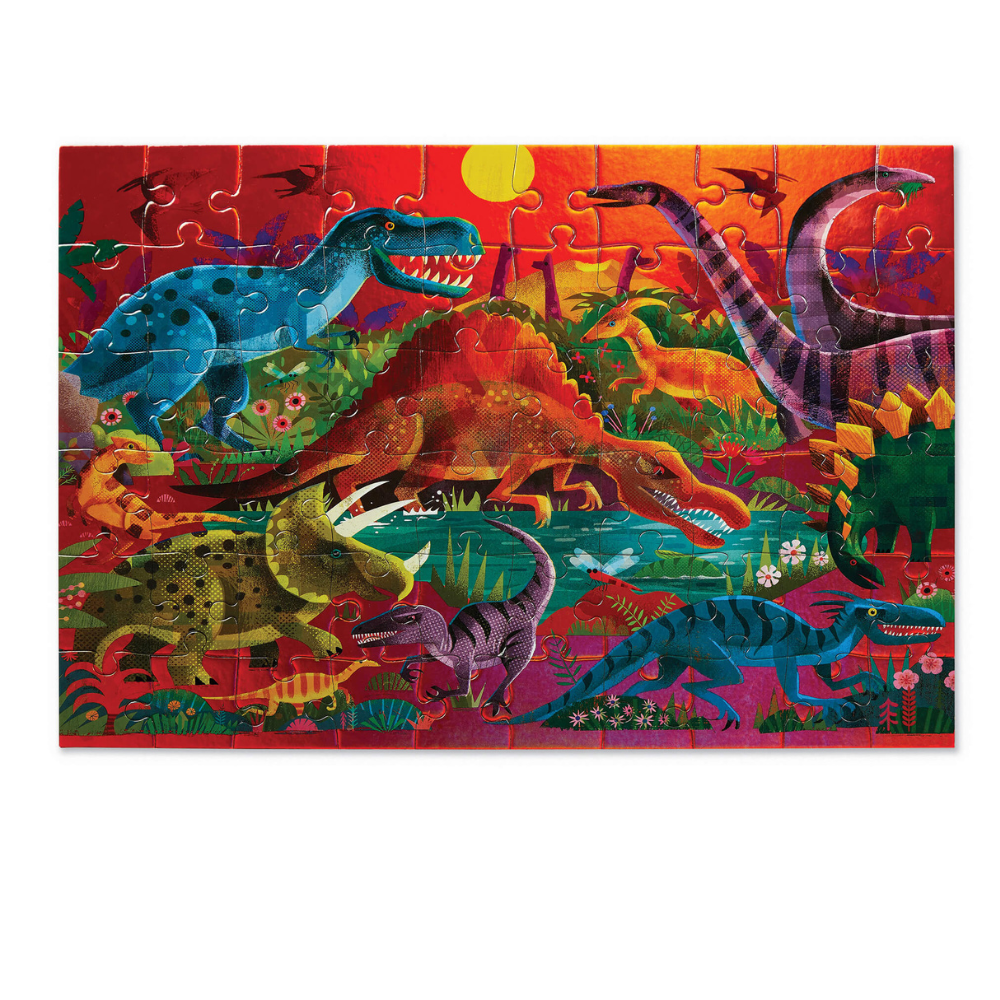CROCODILE CREEK DAZZLING DINOSAURS FOIL PUZZLE 60pc
