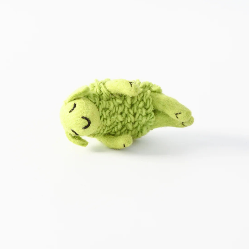 TARA TREASURES FELT GREEN SLEEPING SHEEP SMALL