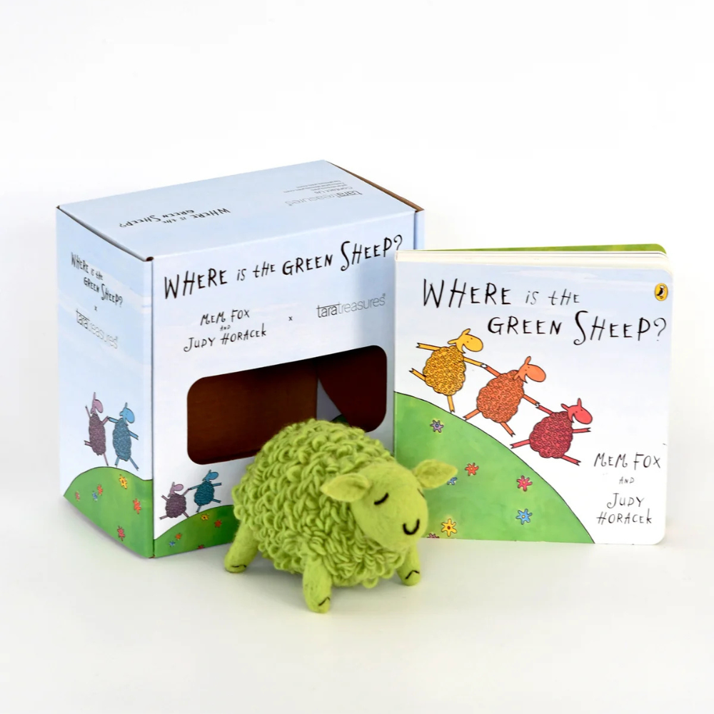 TARA TREASURES WHERE IS THE GREEN SHEEP LARGE SHEEP AND BOOK SET