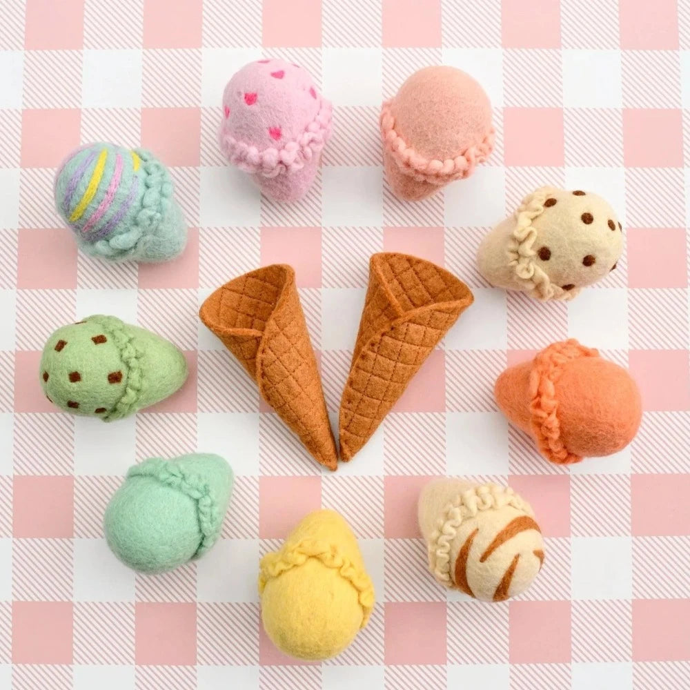 TARA TREASURES FELT ICE CREAM SET 11 PIECE