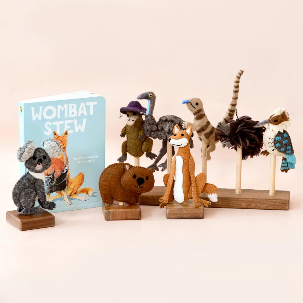 TARA TREASURES WOMBAT STEW FINGER PUPPET SET
