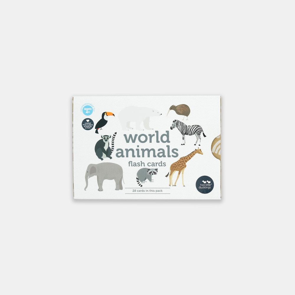 TWO LITTLE DUCKLINGS WORLD ANIMALS FLASH CARD