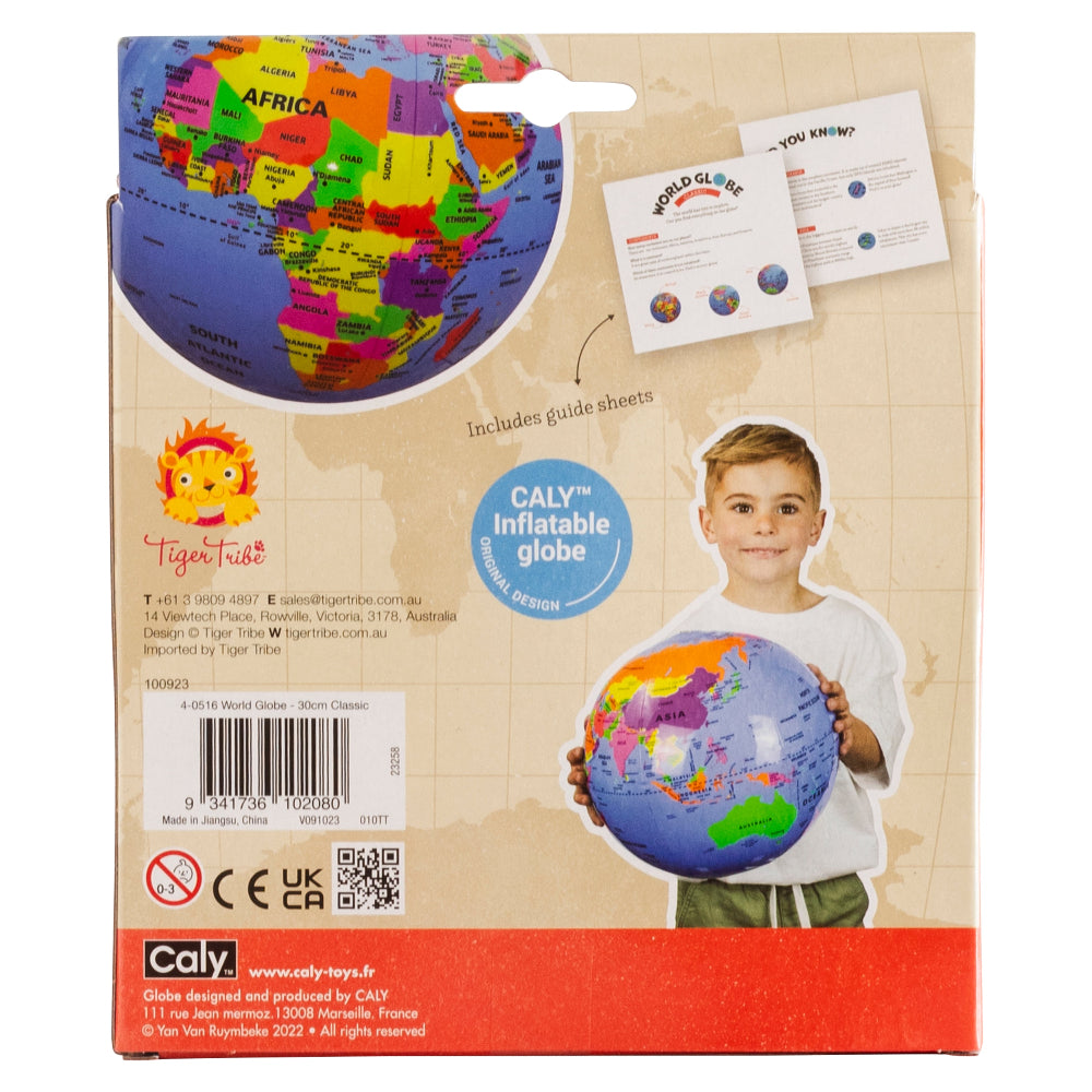 TIGER TRIBE 30CM INFLATIBLE WORLD GLOBE