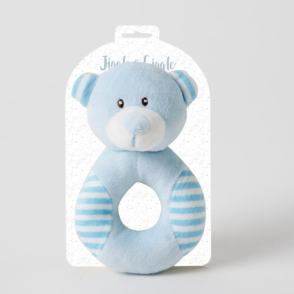 JIGGLE AND GIGGLE ANIMAL RATTLES BEAR BLUE