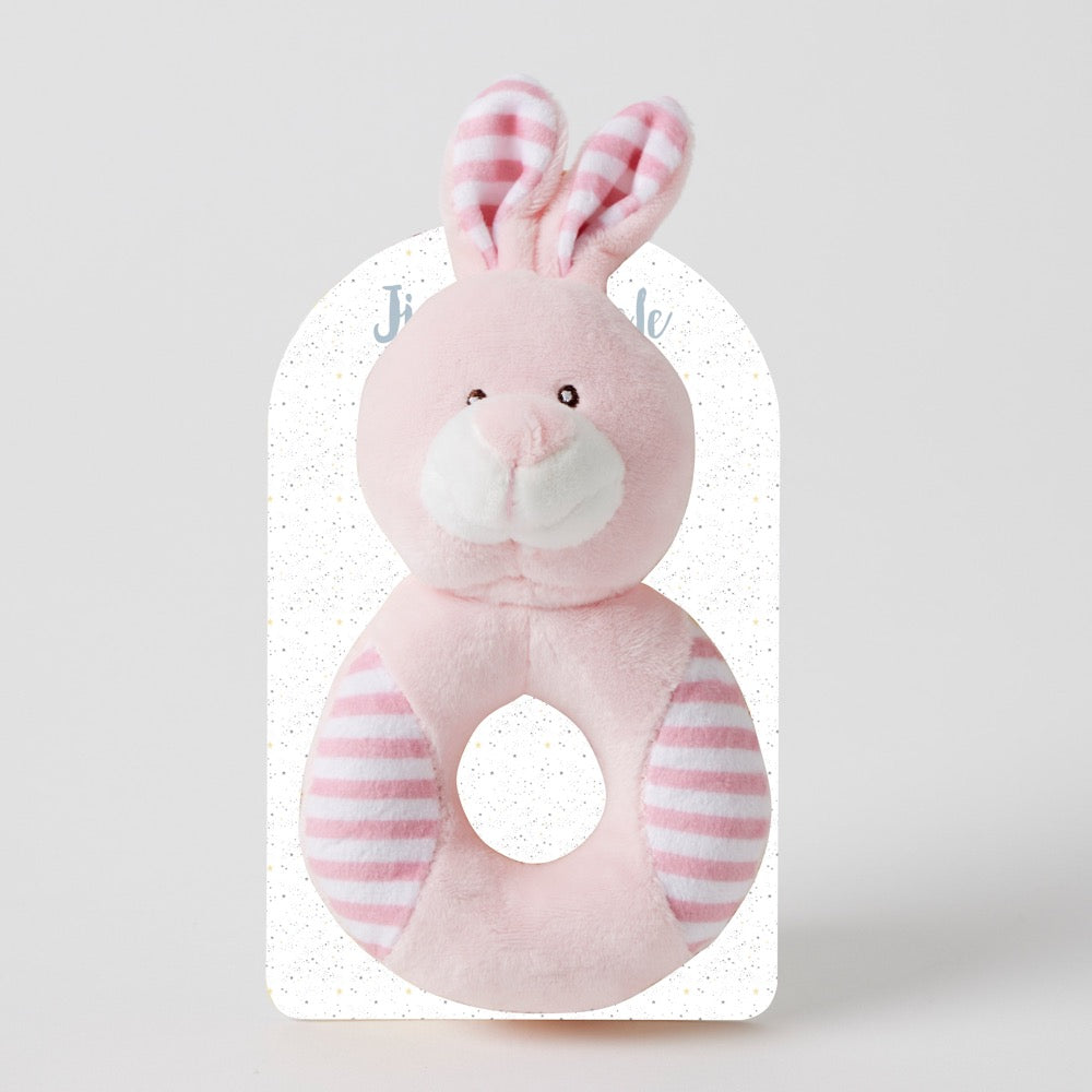 ANIMAL RATTLES BUNNY PINK