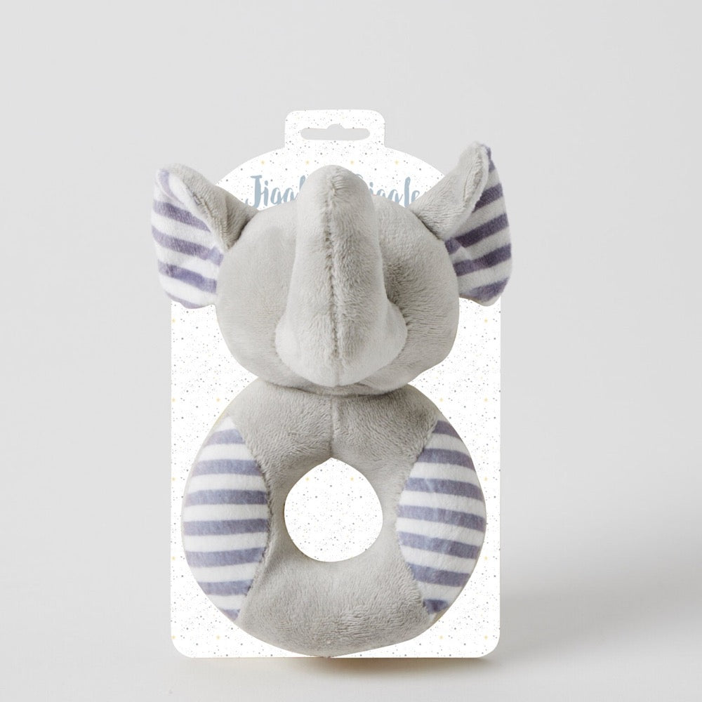 JIGGLE AND GIGGLE ANIMAL RATTLES ELEPHANT GREY