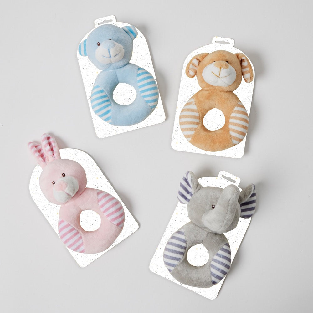 JIGGLE AND GIGGLE ANIMAL RATTLES ELEPHANT GREY