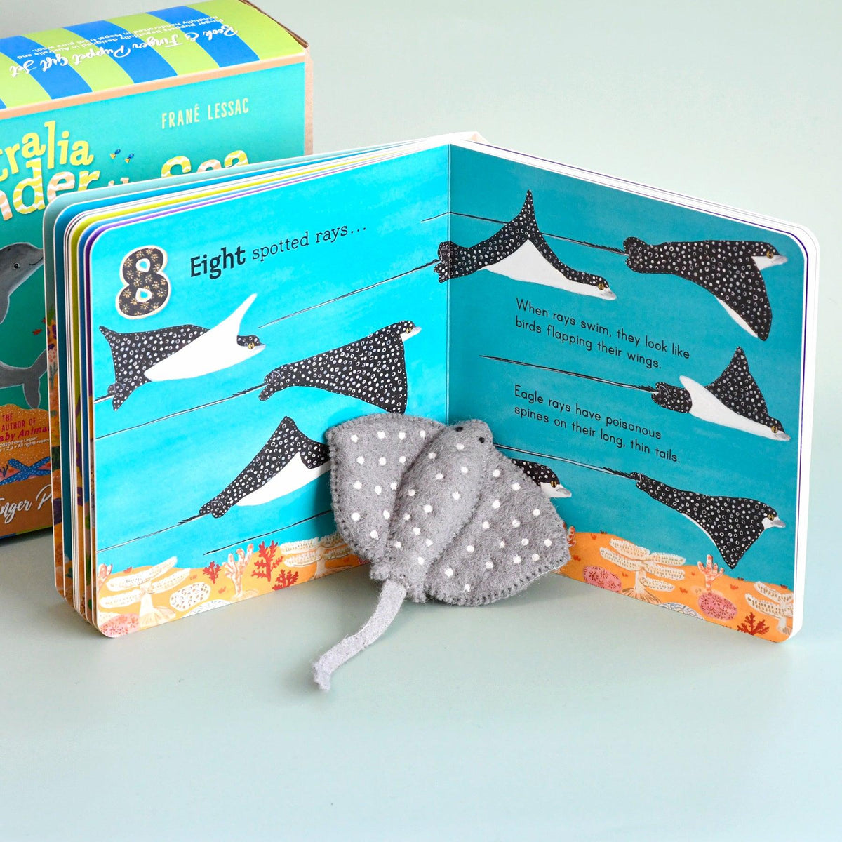 TARA TREASURES AUSTRALIA UNDER THE SEA 1 2 3 BOOK AND FINGER PUPPET SET