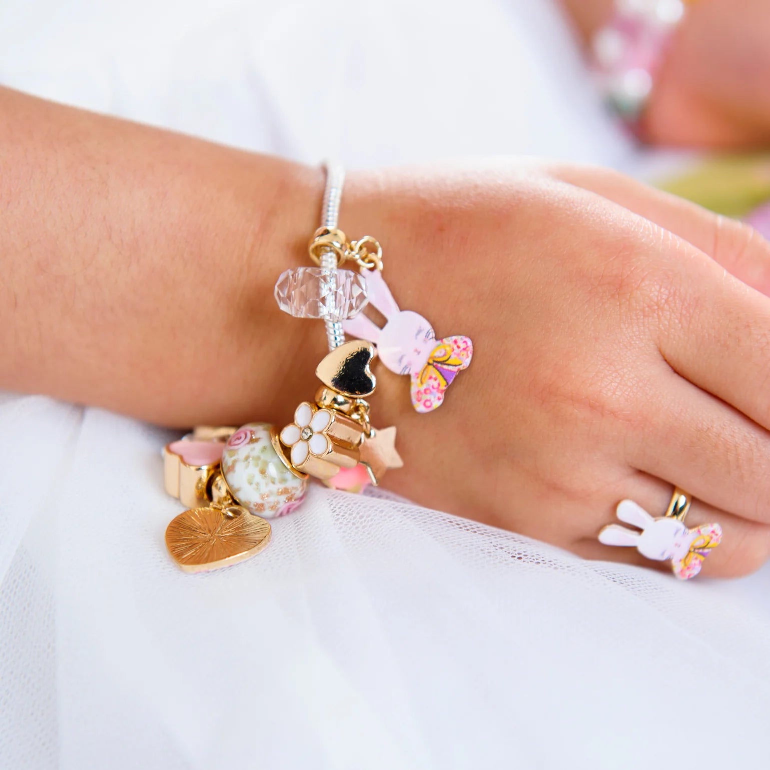 LAUREN HINKLEY PETITE FLEUR BUN BUN CHARM BRACELET