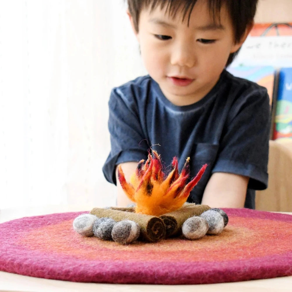 TARA TREASURES FELT CAMPFIRE PLAY MAT PLAYSCAPE