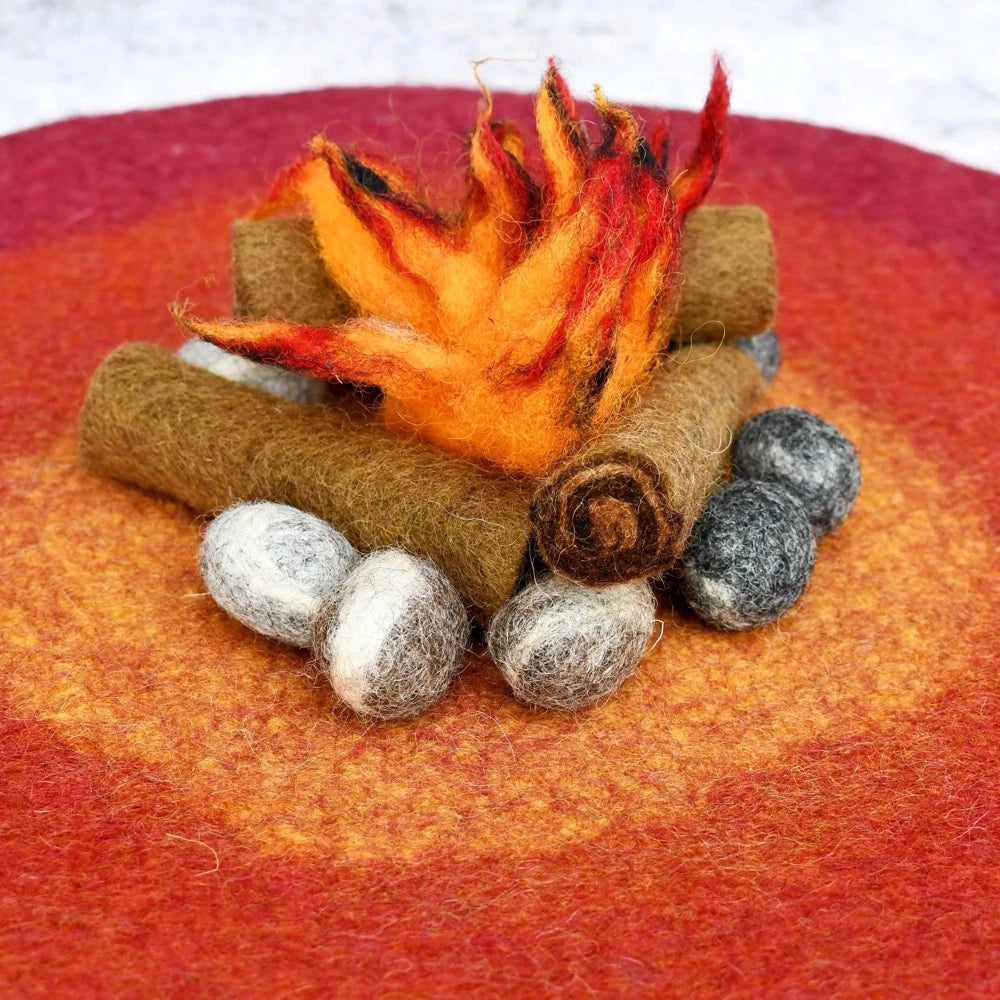 TARA TREASURES FELT CAMPFIRE PLAY MAT PLAYSCAPE