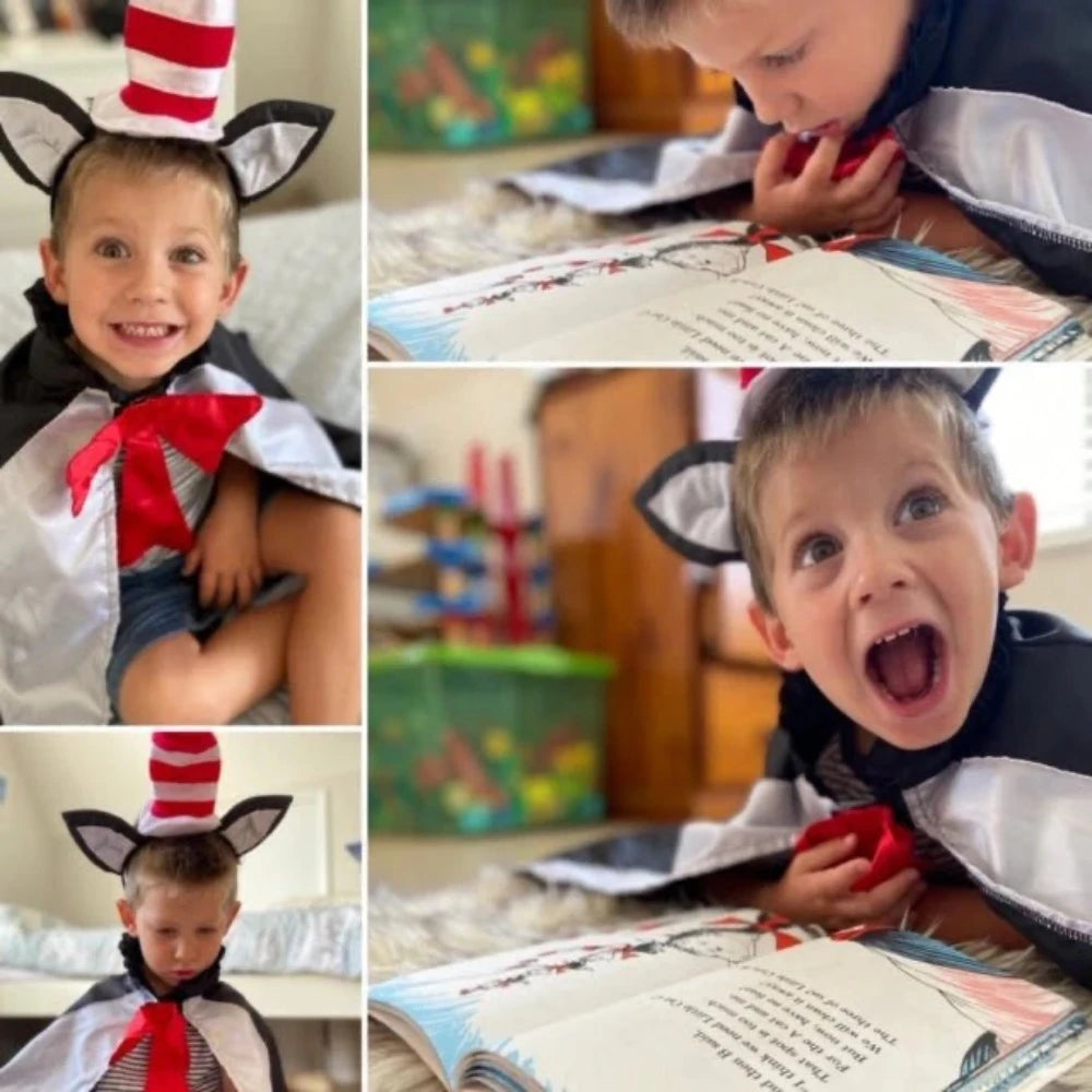 FAIRY GIRLS CAT IN THE HAT CAPE