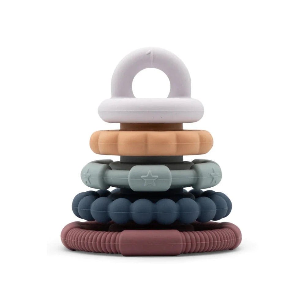 JELLYSTONE DESIGNS SILICONE RAINBOW STACKER AND TEETHER EARTH