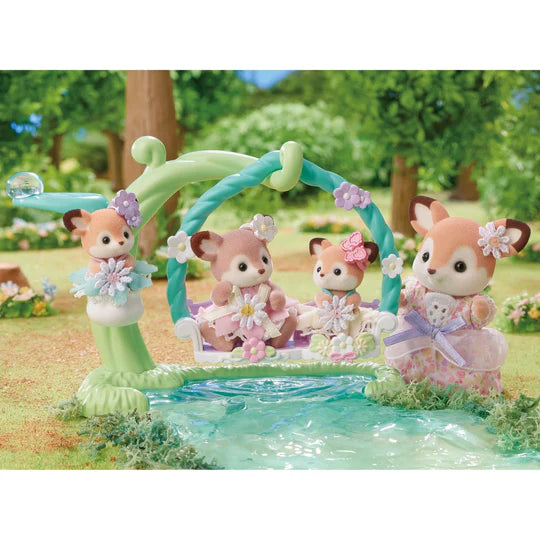 SYLVANIAN FAMILIES DEER BABIES FLORAL SWING SET