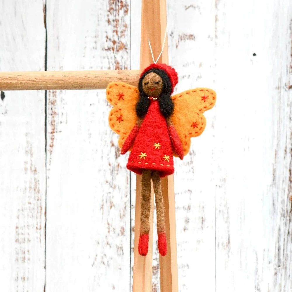 FELT ANGEL FAIRY RED DRESS