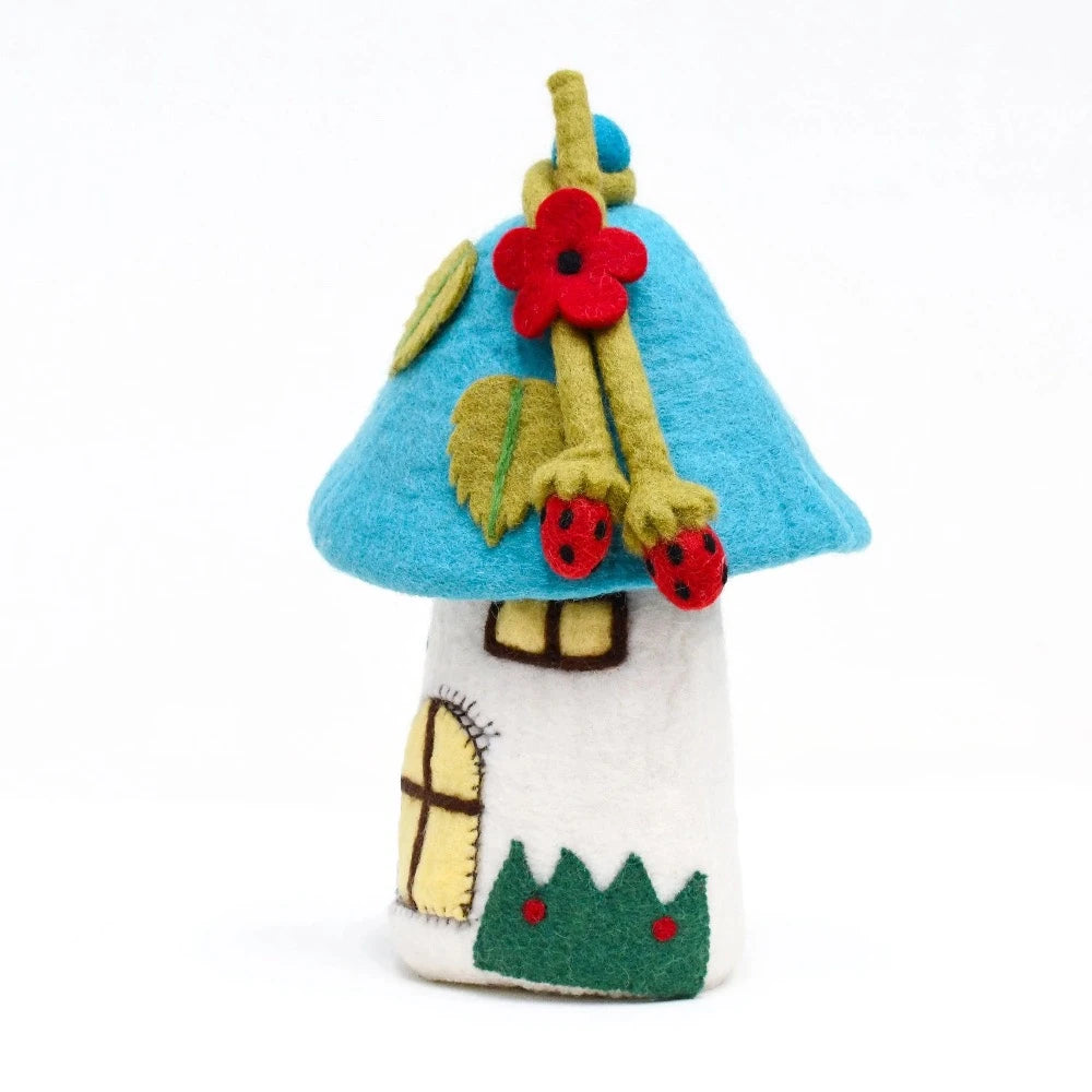TARA TREASURES FELT FAIRIES AND GNOMES HOUSE BLUE