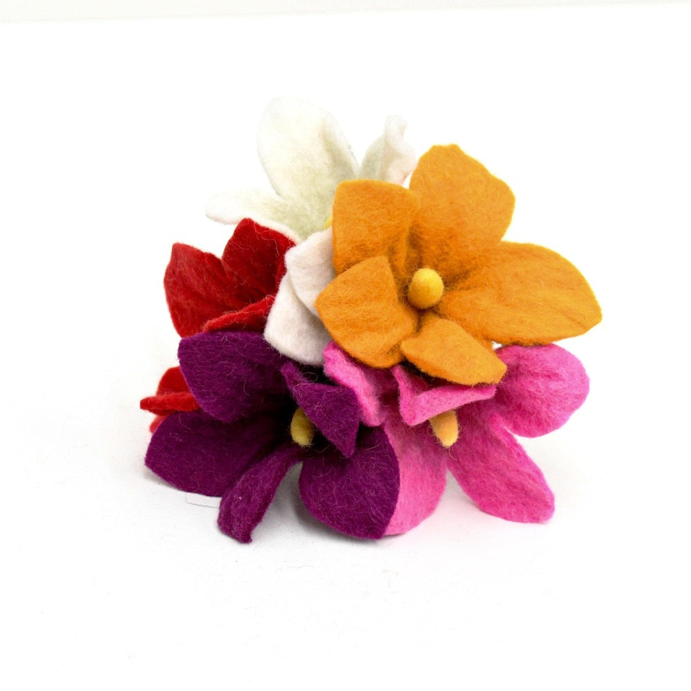 FELT FLOWER SET SET OF 5 SET B