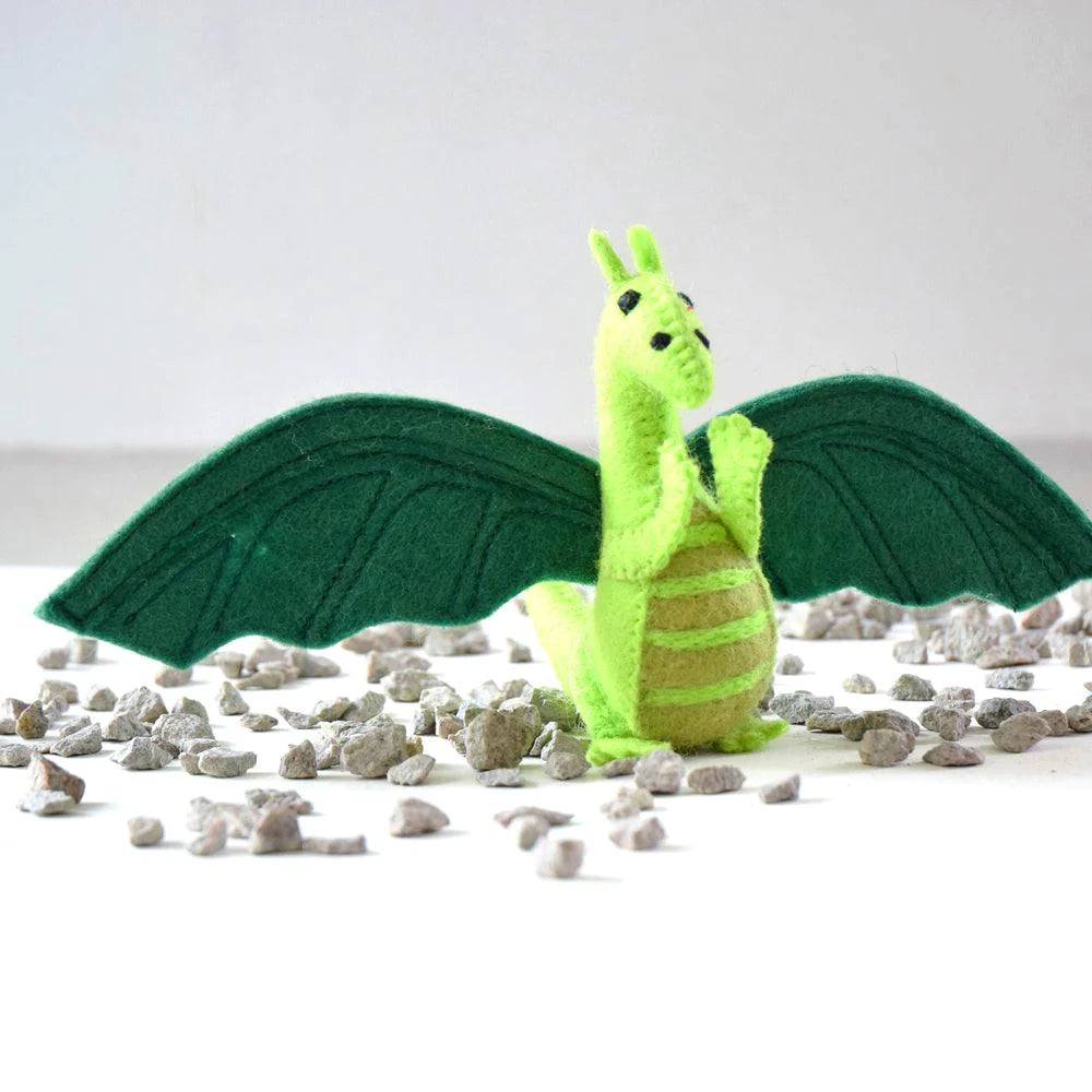 TARA TREASURES FELT DRAGON GREEN