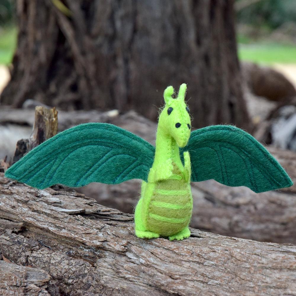 TARA TREASURES FELT DRAGON GREEN