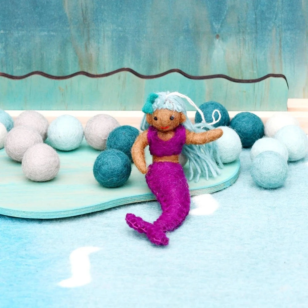 TARA TREASURES FELT CORAL MERMAID FUCHSIA TAIL