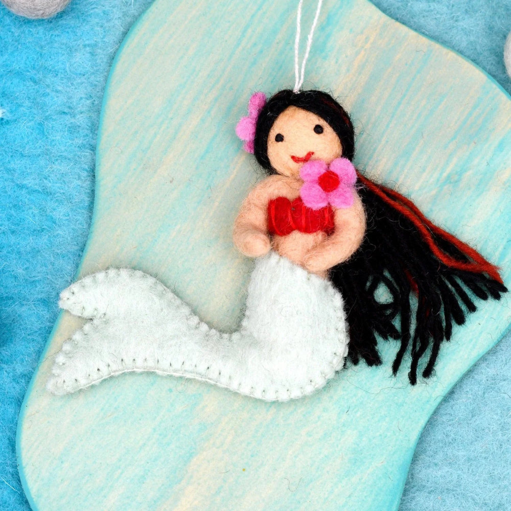 TARA TREASURES FELT LITTLE MERMAID LIGHT TEAL TAIL