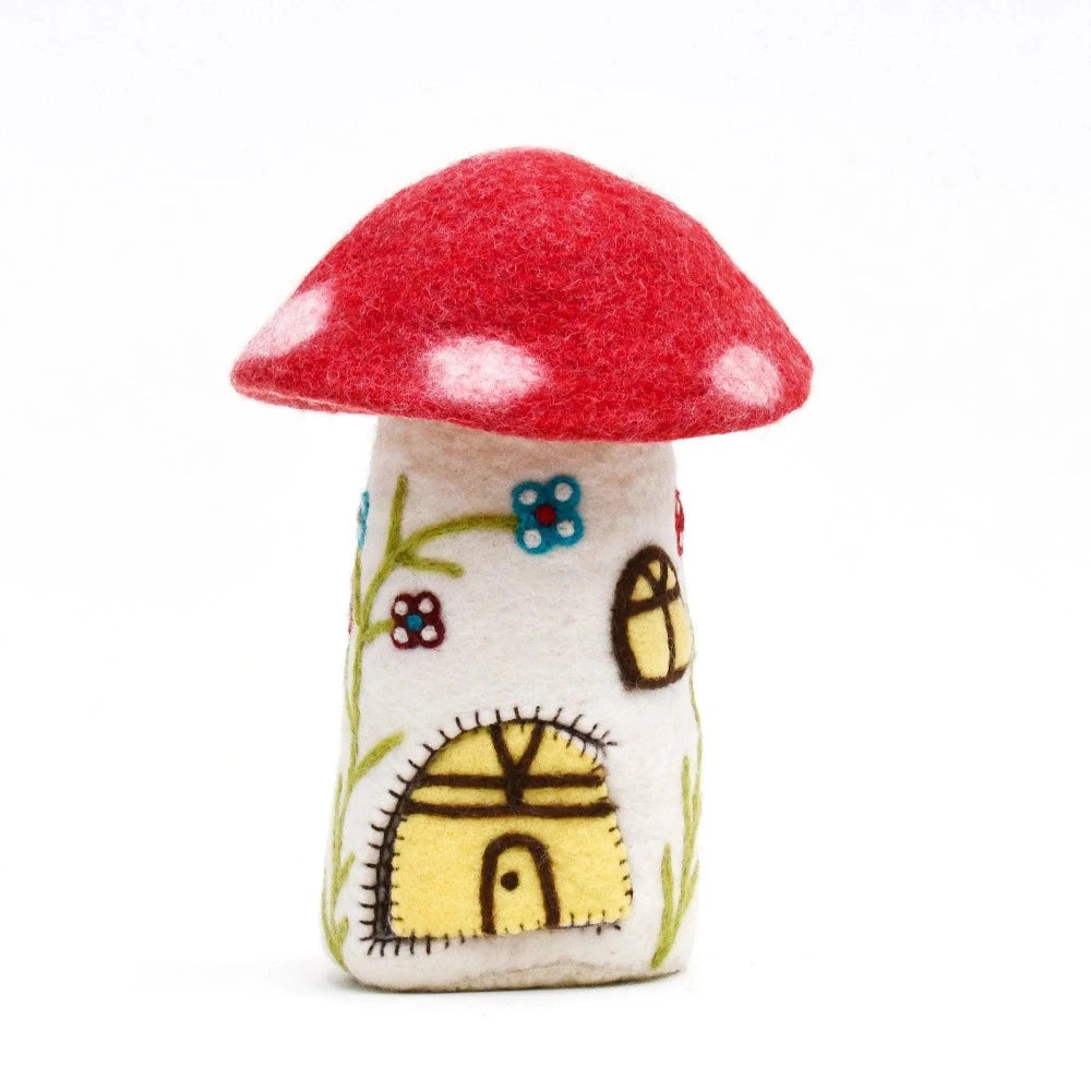 TARA TREASURES FELT FAIRIES AND GNOMES HOUSE RED MUSHROOM