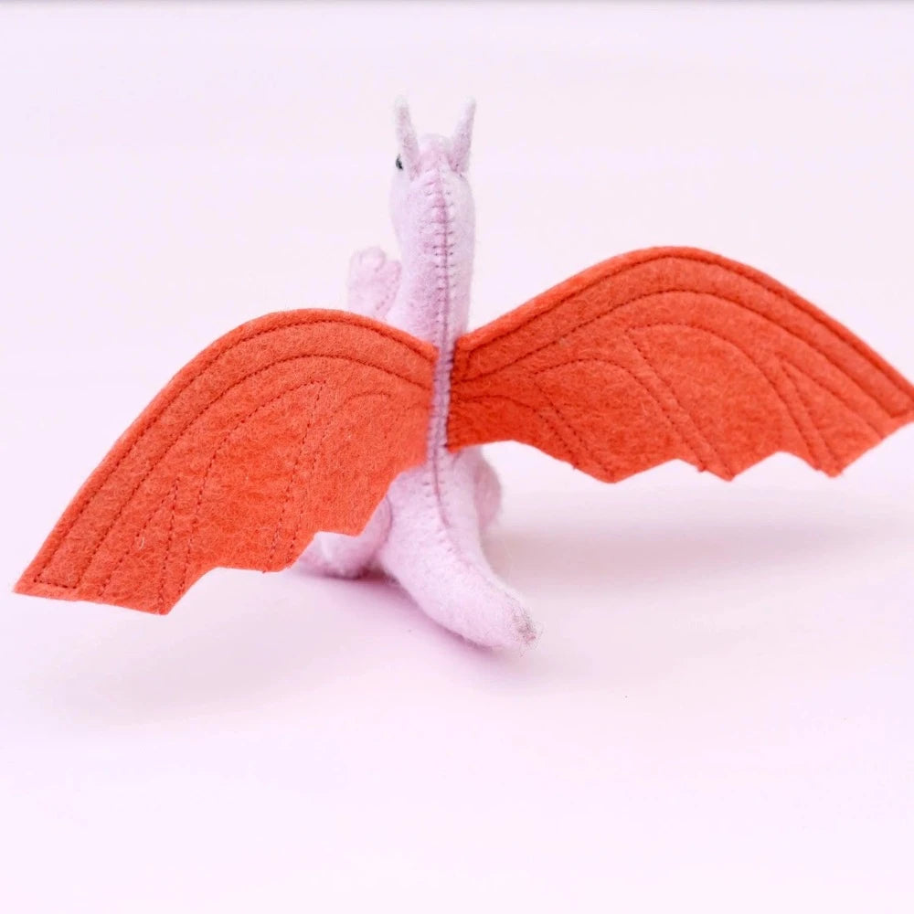 TARA TREASURES FELT DRAGON TOY PINK