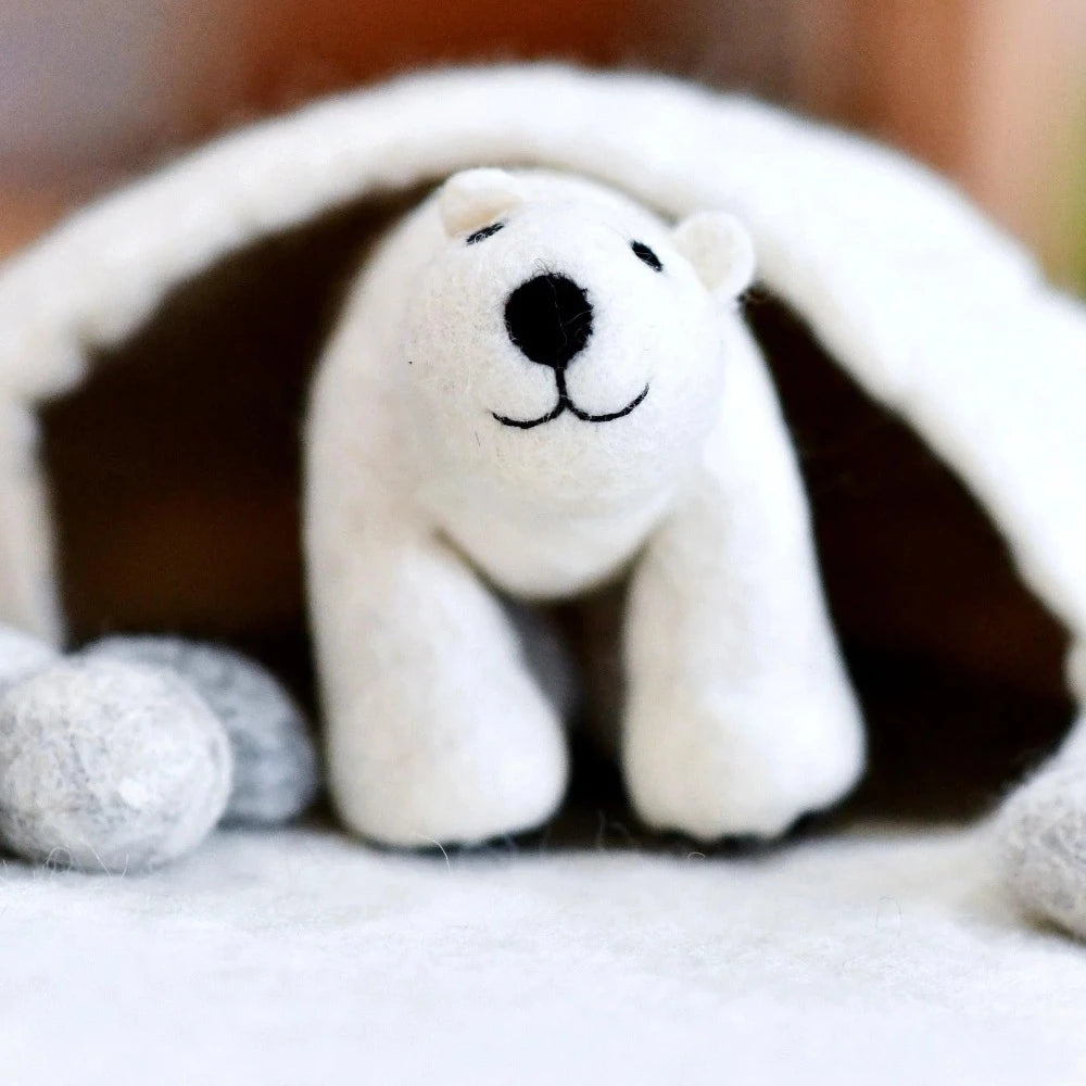TARA TREASURES FELT POLAR BEAR TOY