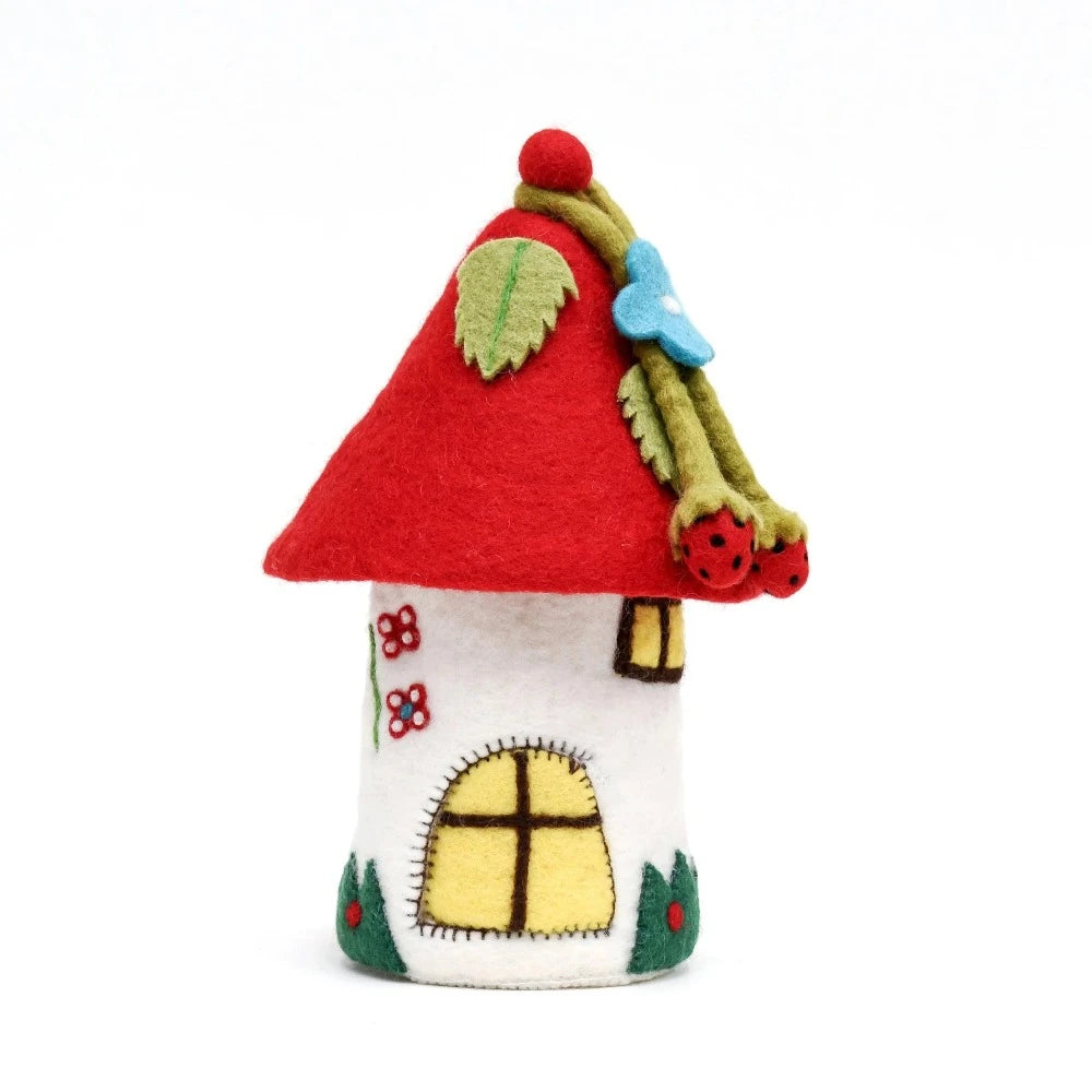 TARA TREASURES FELT FAIRIES AND GNOMES HOUSE RED ROOF