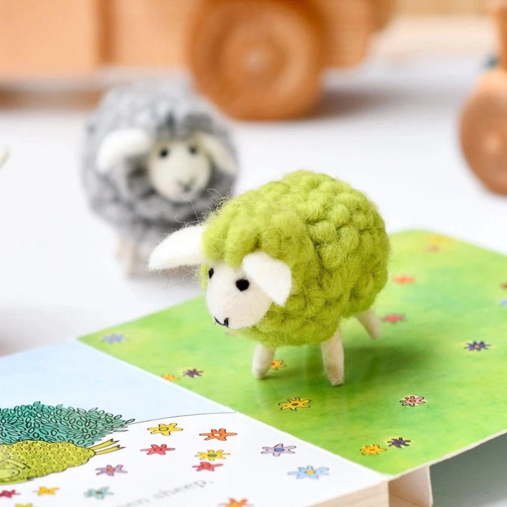 TARA TREASURES FELT SHEEP GREEN