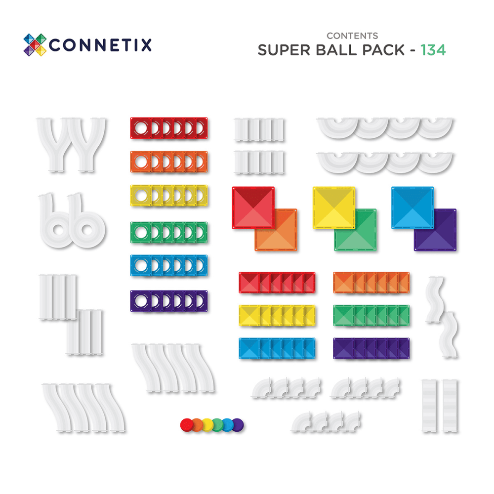 CONNETIX RAINBOW SUPER BALL RUN 134PC PACK