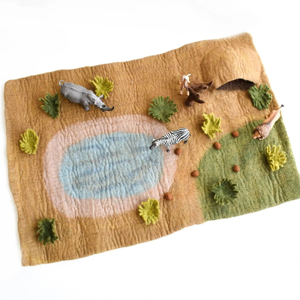 TARA TREASURES FELT LARGE SAFARI PLAYSCAPE