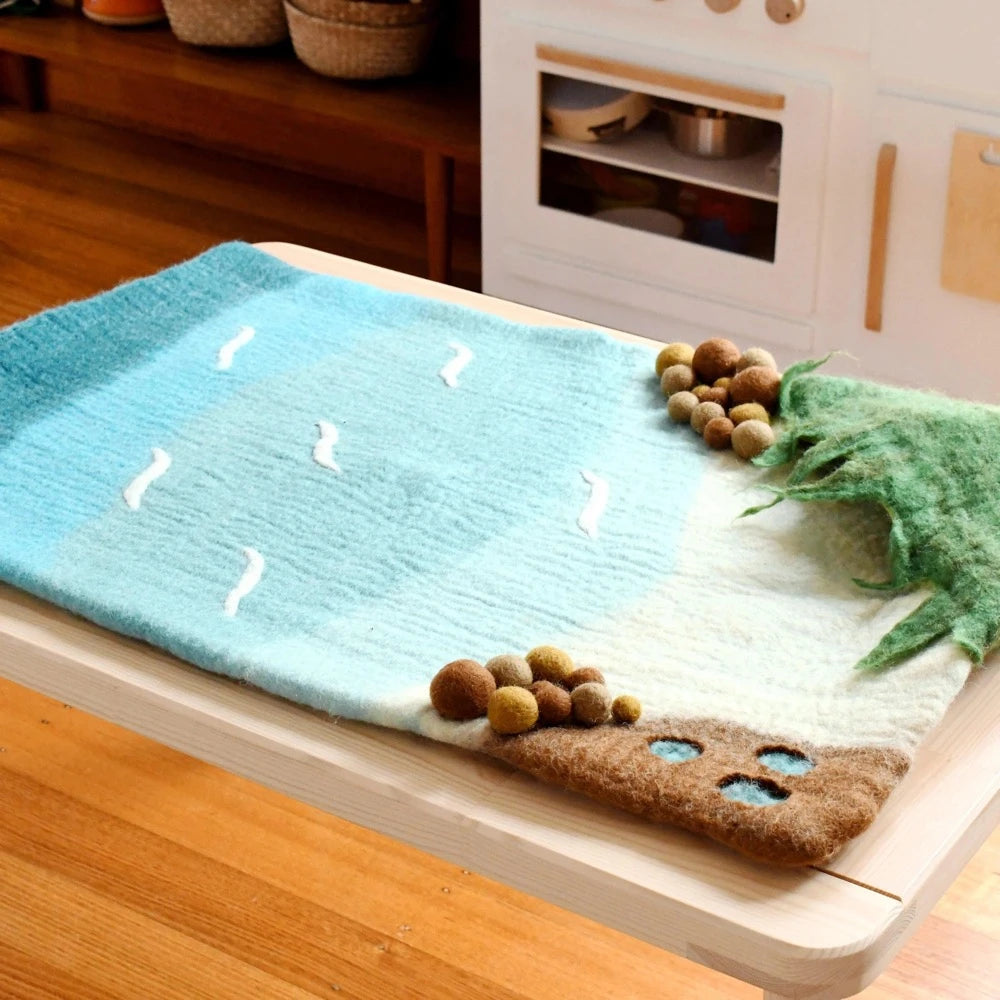 TARA TREASURES FELT PAYSCAPE MAT LARGE SEA AND ROCKPOOL
