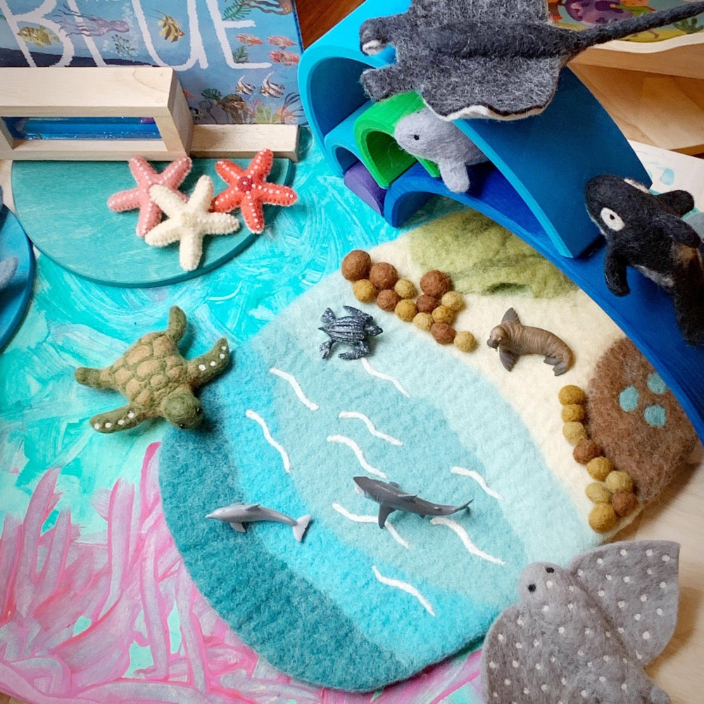 TARA TREASURES FELT PLAYSCAPE MAT SMALL SEA BEACH ROCKPOOL