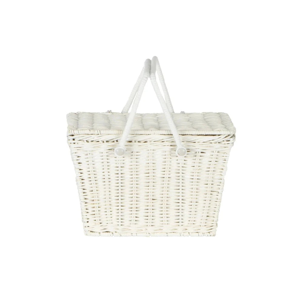 OLLIELLA PIKI RATTAN BASKET CHALK