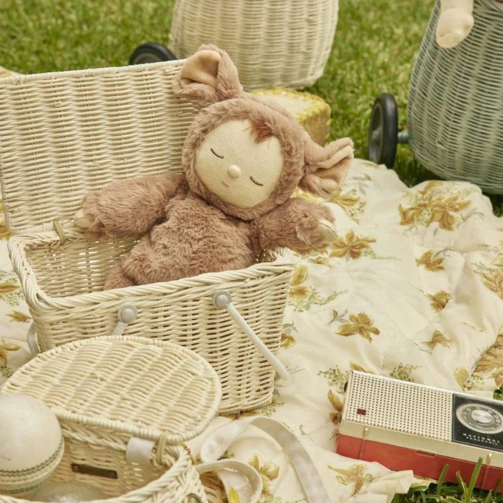 OLLIELLA PIKI RATTAN BASKET CHALK