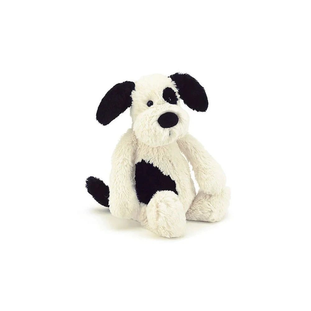 JELLYCAT BASHFUL BLACK AND CREAM PUPPY SMALL