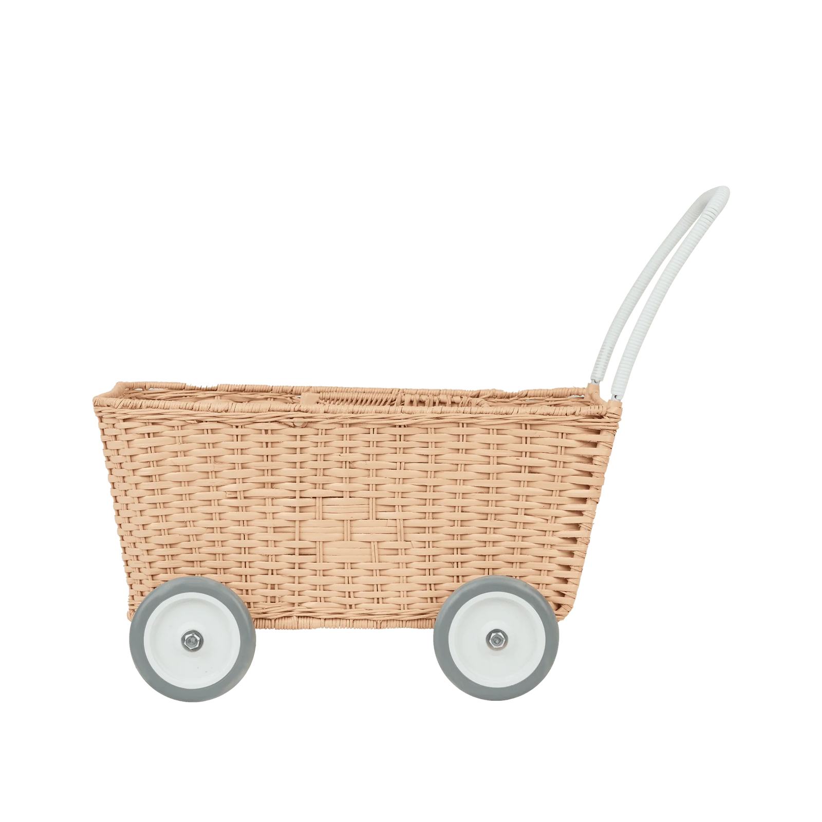 OLLIELLA RATTAN STROLLEY PRAM SEASHELL PINK