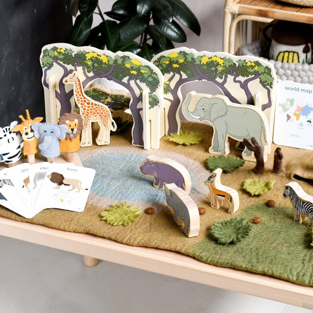 TARA TREASURES FELT LARGE SAFARI PLAYSCAPE