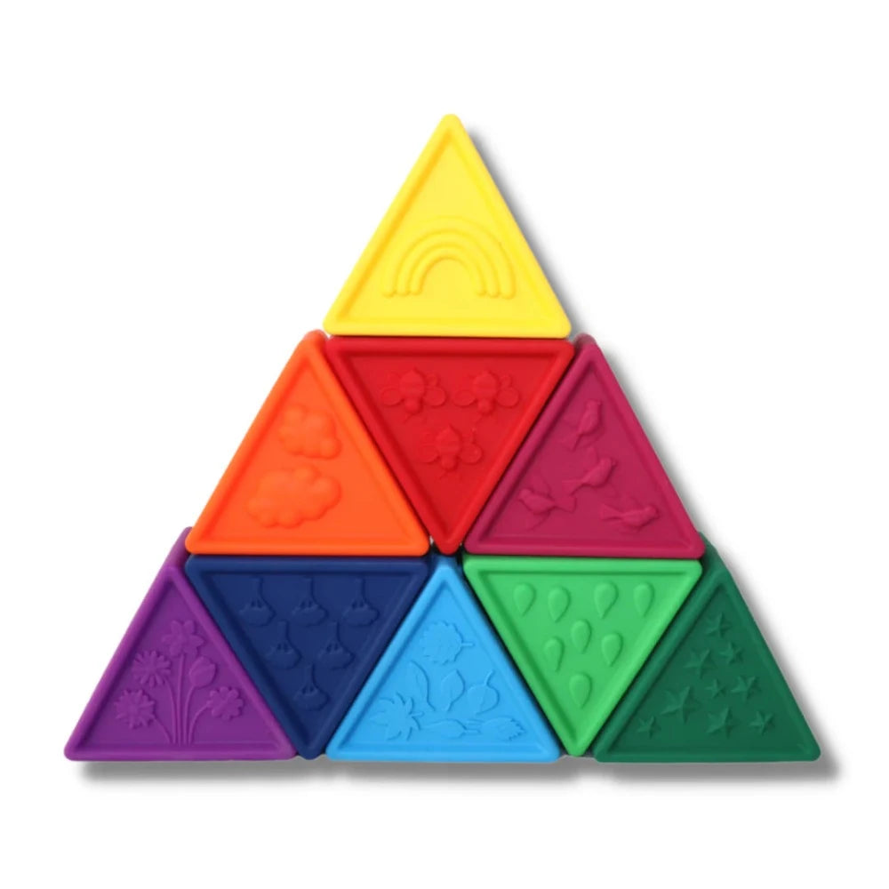 JELLYSTONE DESIGNS SILICONE TRIBLOX SET RAINBOW BRIGHT